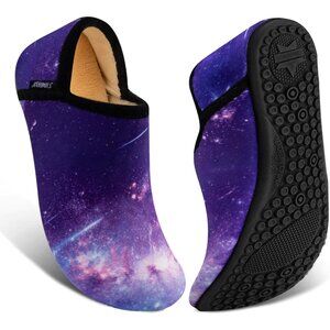 〽Women's Purple ATHMILE House Slippers Furry Barefoot Slipper Socks Indoor Shoes